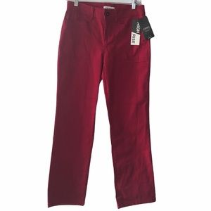 NEW!! Jones New York high rise petite red jeans